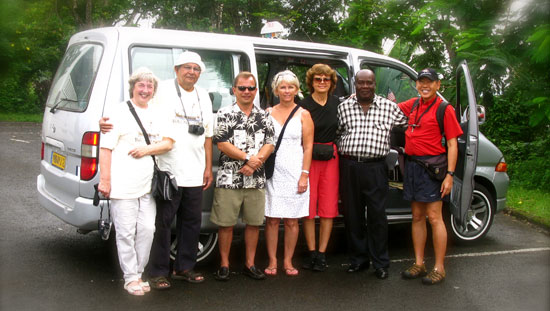 Tour group in Martinique.